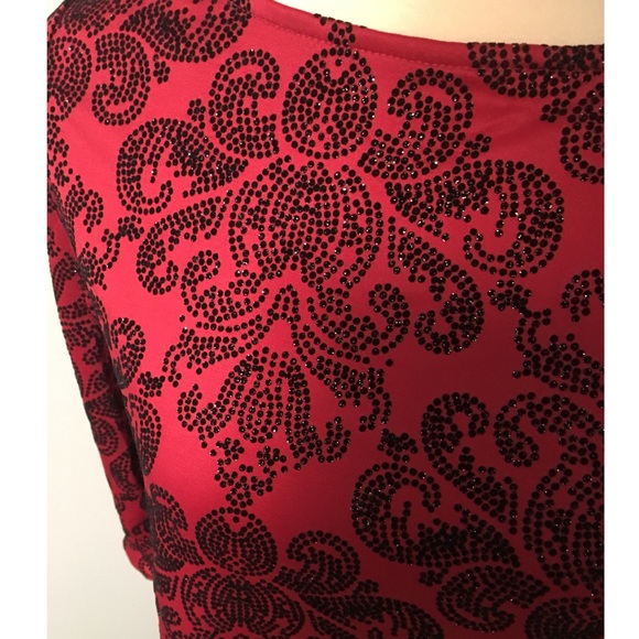 Women’s Dark Red and Black Blouse - Picture 4 of 4